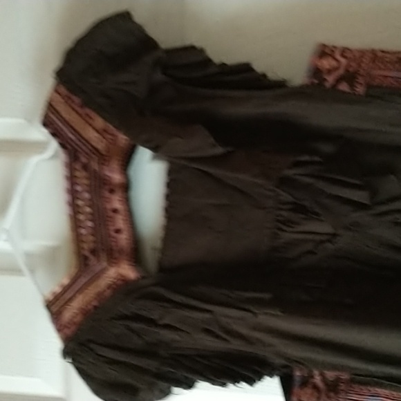 FREE PEOPLE Day Glow Mini Dress In Brown Combo M - Picture 7 of 9